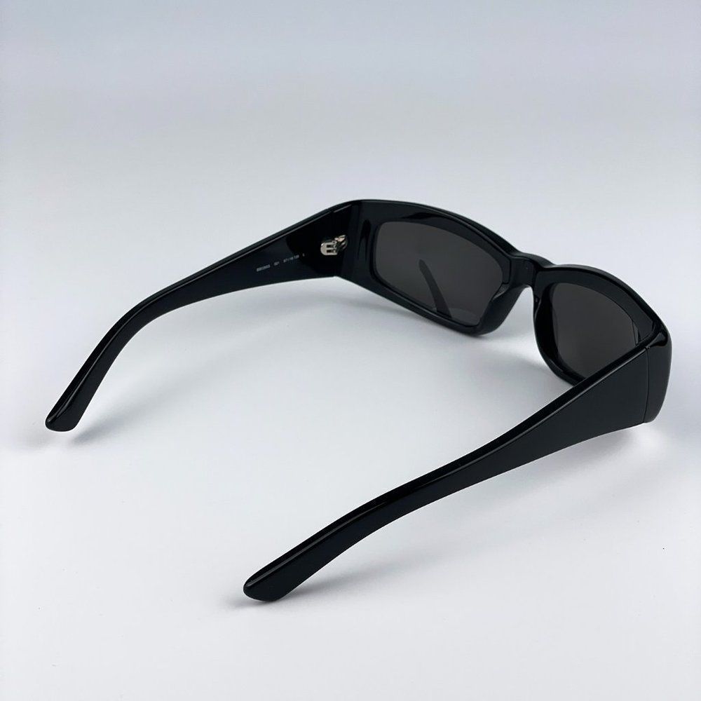 Balenciaga BB0266S 001 Sunglasses Black Grey Rectangle  Unisex - Picture 11 of 12